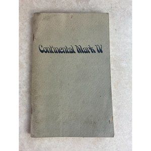 Vintage 1964 Ford Lincoln Continental Mark IV Owners Manual